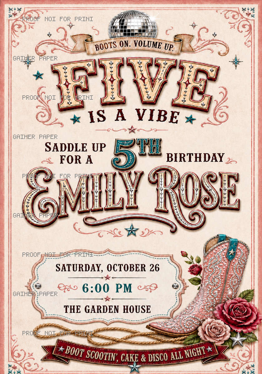 Catalog sample of the selected invitation design