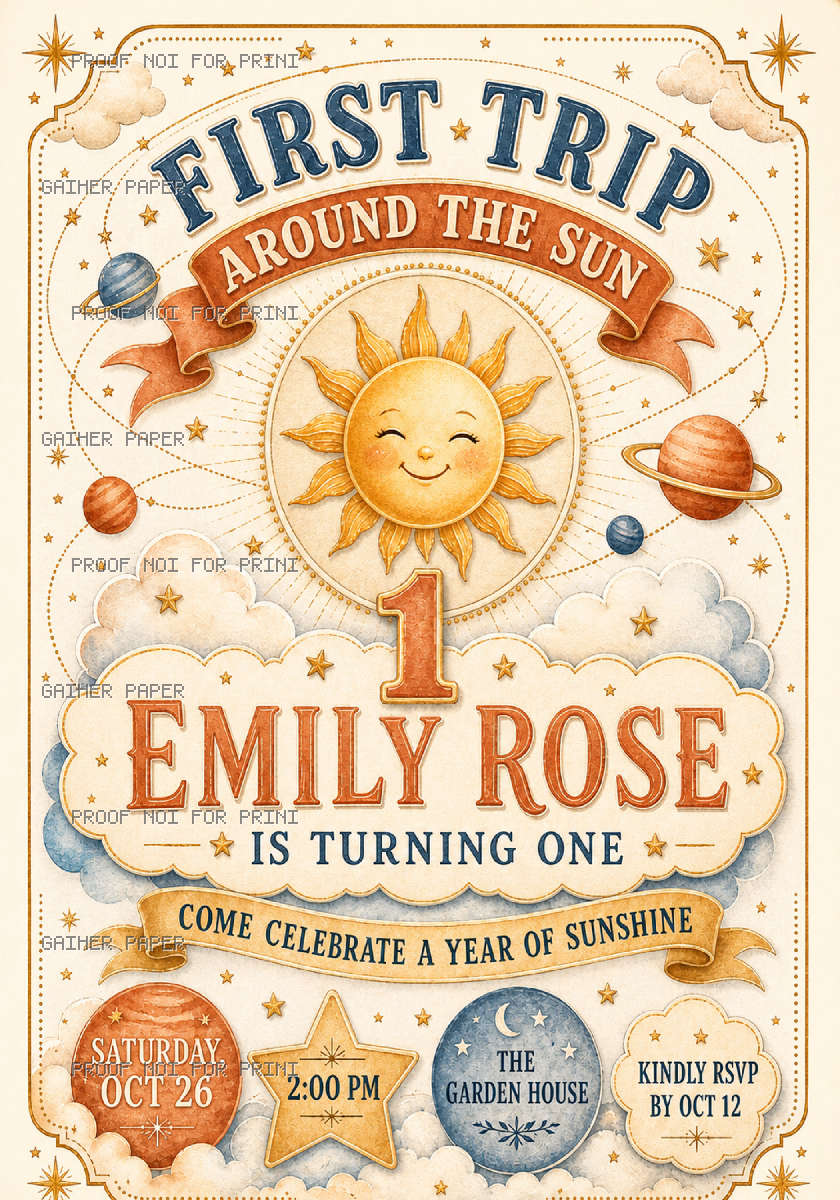 Catalog sample of the selected invitation design