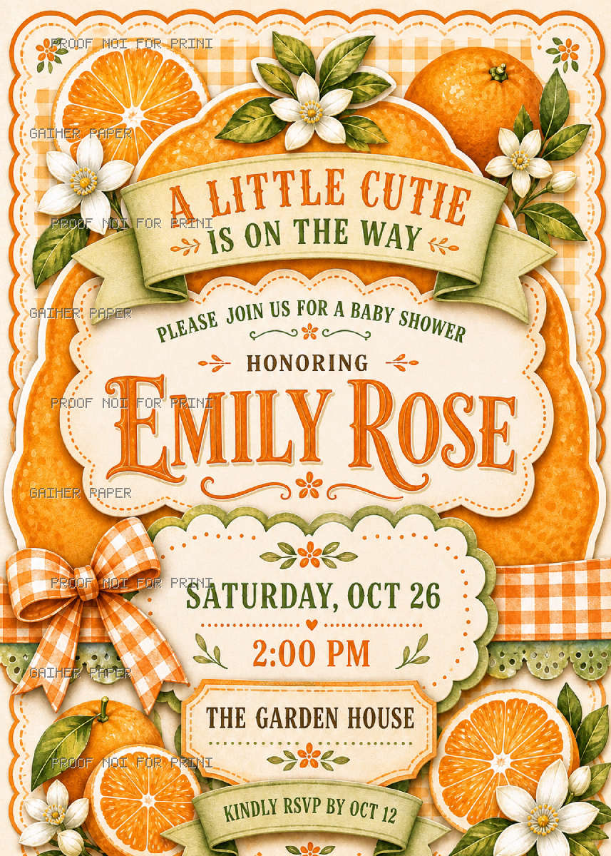 Catalog sample of the selected invitation design