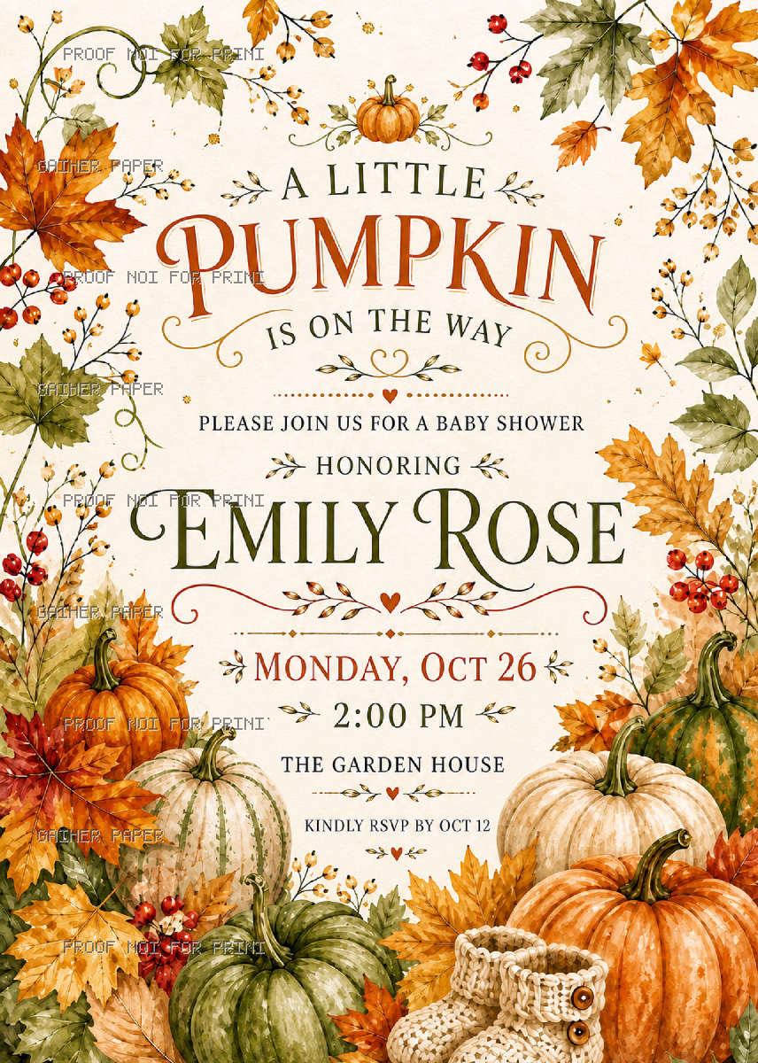 Catalog sample of the selected invitation design