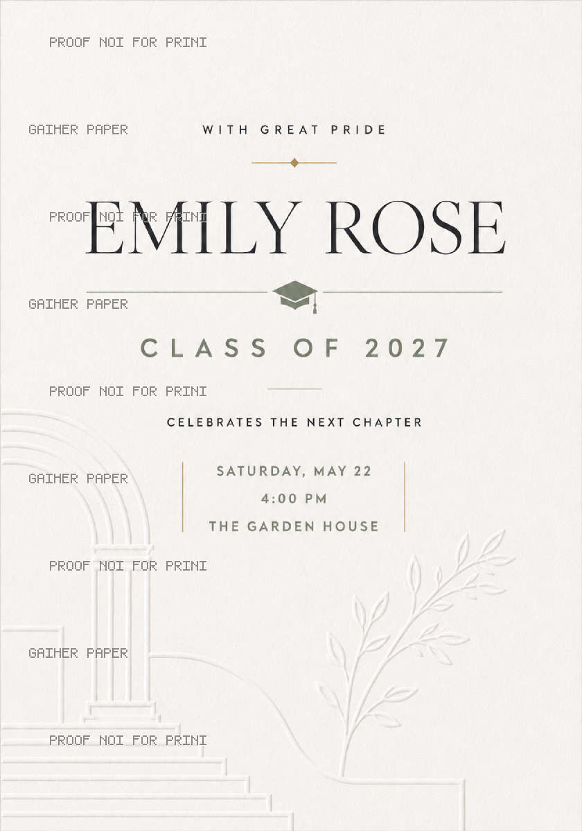 Catalog sample of the selected invitation design