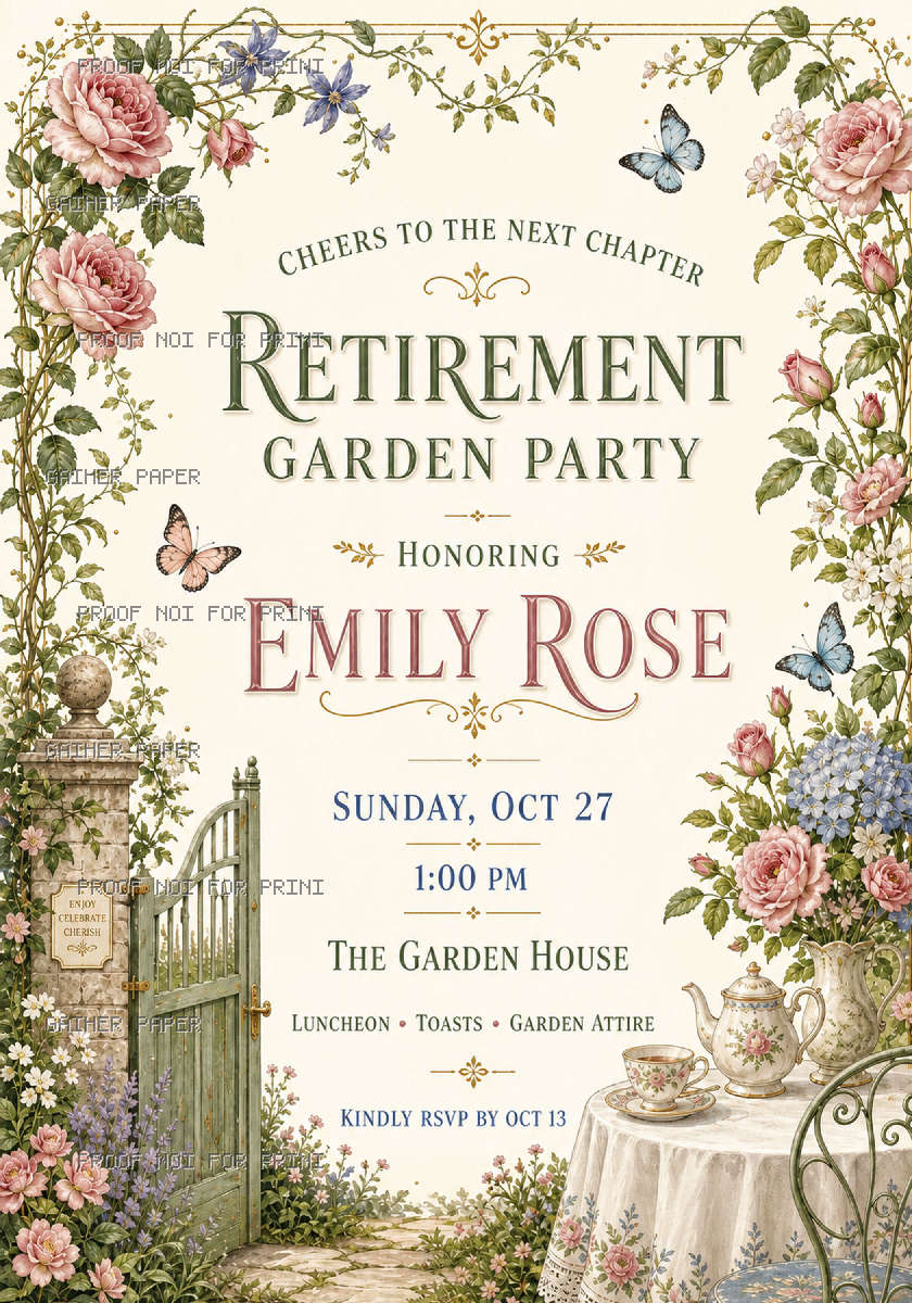 Catalog sample of the selected invitation design